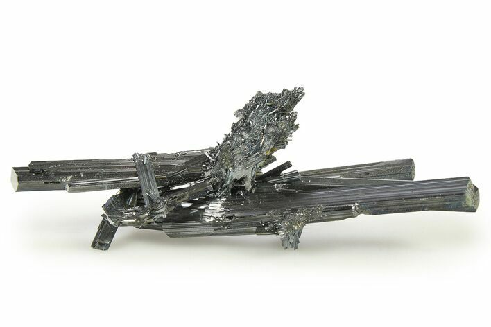 Very Lustrous Metallic Stibnite Crystals - Jiangxi, China #288676